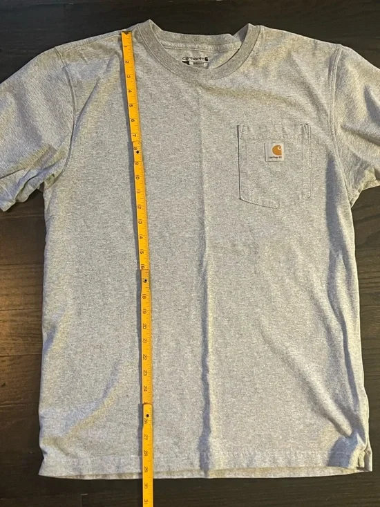 Carhartt Pocket T-Shirt Men’s Medium Loose Fit Grey Workwear Basic Tee - Picture 7 of 11